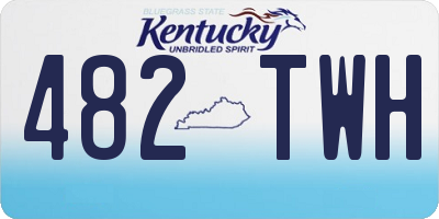 KY license plate 482TWH
