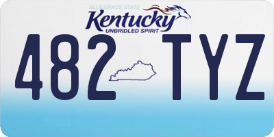 KY license plate 482TYZ