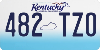 KY license plate 482TZO