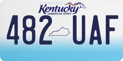 KY license plate 482UAF
