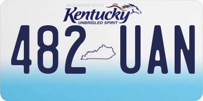 KY license plate 482UAN
