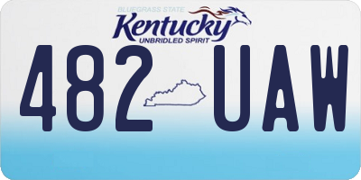 KY license plate 482UAW