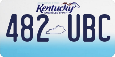 KY license plate 482UBC