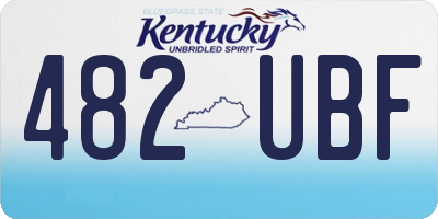 KY license plate 482UBF