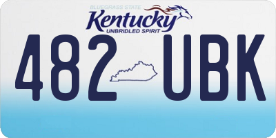 KY license plate 482UBK