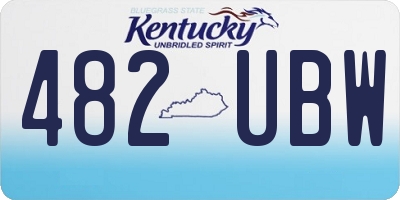 KY license plate 482UBW