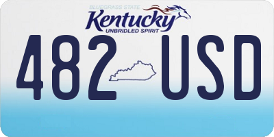 KY license plate 482USD