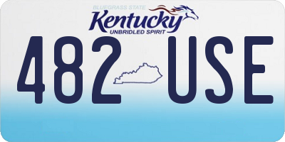 KY license plate 482USE