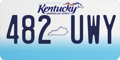 KY license plate 482UWY