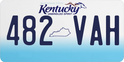 KY license plate 482VAH
