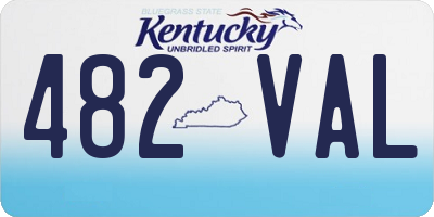 KY license plate 482VAL