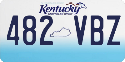 KY license plate 482VBZ