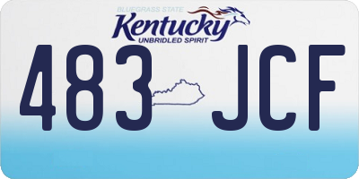 KY license plate 483JCF