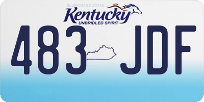 KY license plate 483JDF
