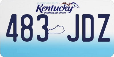 KY license plate 483JDZ