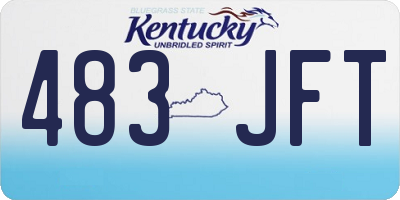 KY license plate 483JFT