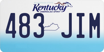 KY license plate 483JIM