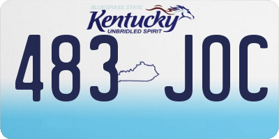 KY license plate 483JOC