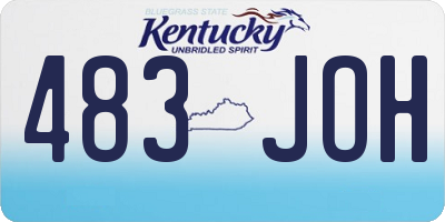 KY license plate 483JOH