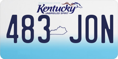 KY license plate 483JON