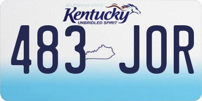 KY license plate 483JOR