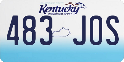 KY license plate 483JOS