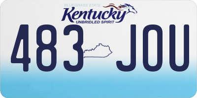 KY license plate 483JOU
