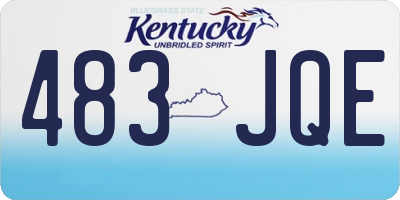 KY license plate 483JQE