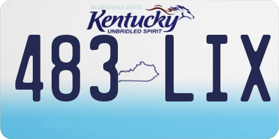 KY license plate 483LIX