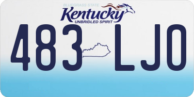 KY license plate 483LJO