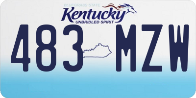 KY license plate 483MZW