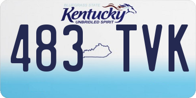 KY license plate 483TVK