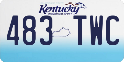KY license plate 483TWC