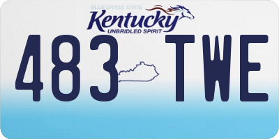 KY license plate 483TWE