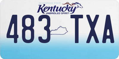 KY license plate 483TXA