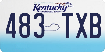 KY license plate 483TXB