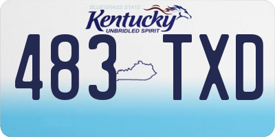 KY license plate 483TXD