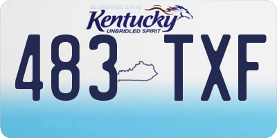 KY license plate 483TXF