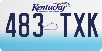 KY license plate 483TXK