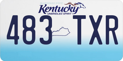 KY license plate 483TXR