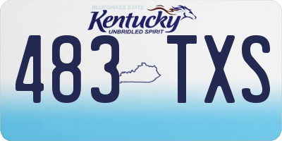 KY license plate 483TXS