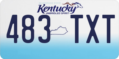 KY license plate 483TXT