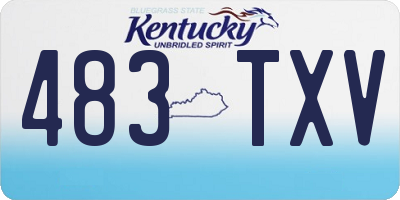 KY license plate 483TXV