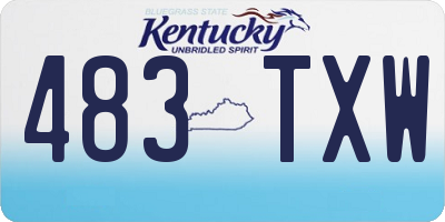 KY license plate 483TXW
