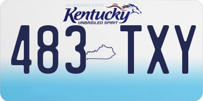 KY license plate 483TXY