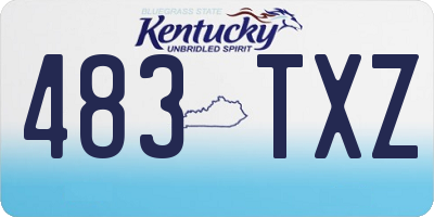 KY license plate 483TXZ
