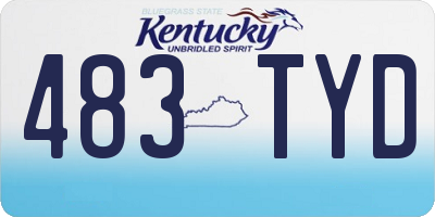 KY license plate 483TYD