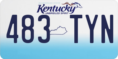KY license plate 483TYN
