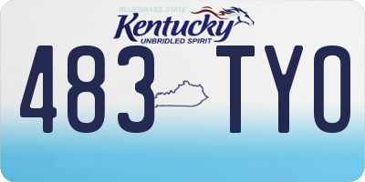 KY license plate 483TYO