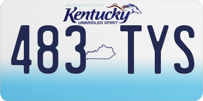 KY license plate 483TYS